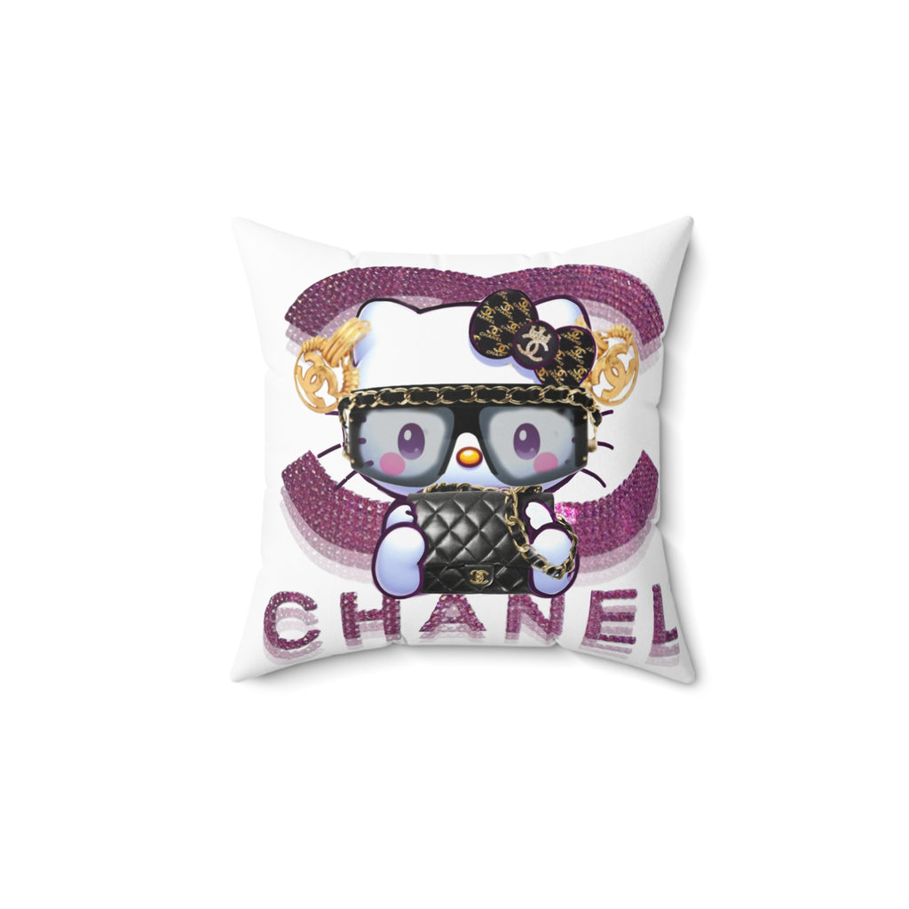 Team Diva Collection Kitty Designer Logo Throw Pillow