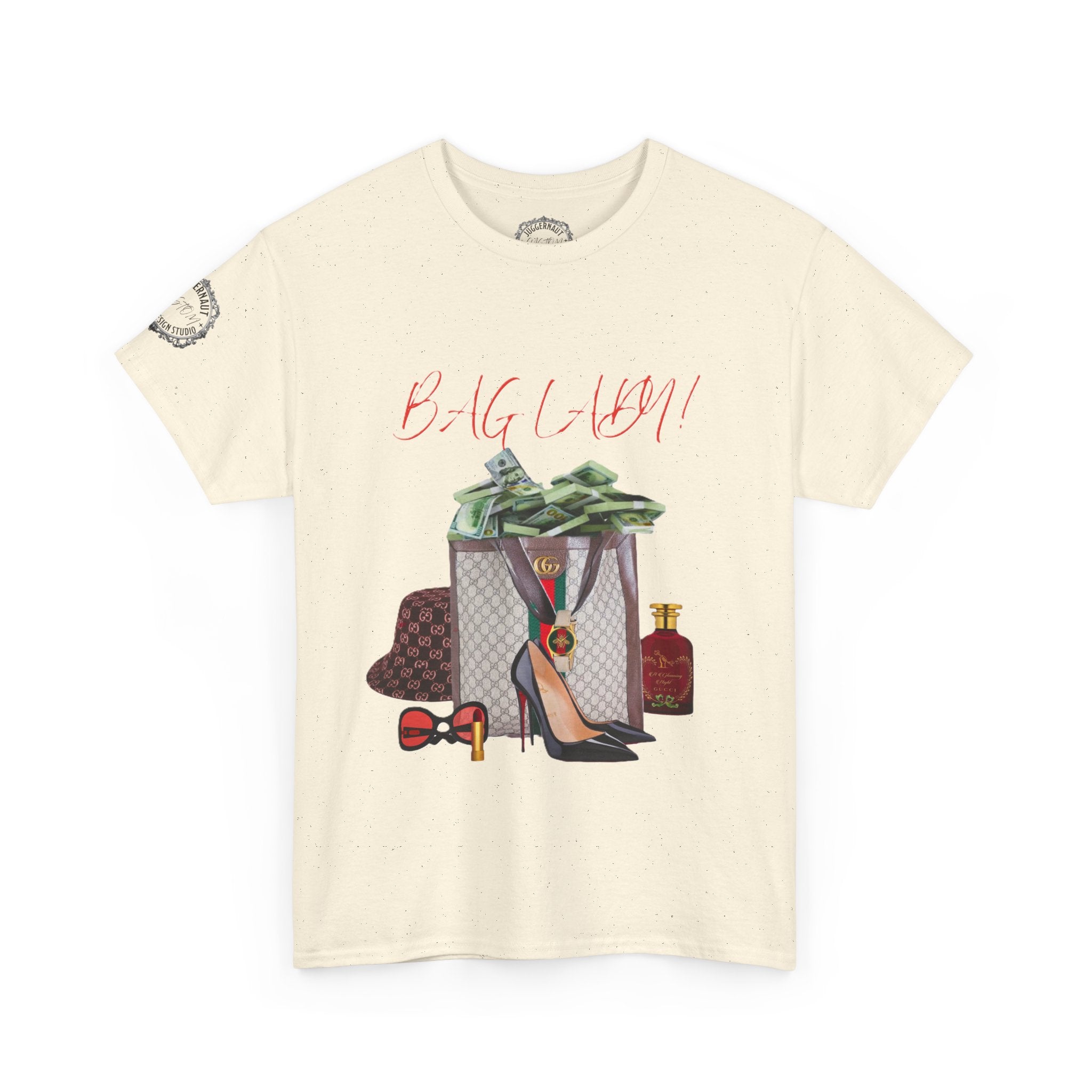Team Diva Tee — Luxury Fashion Graphic Shirt with Money, Heels & Designer Bag