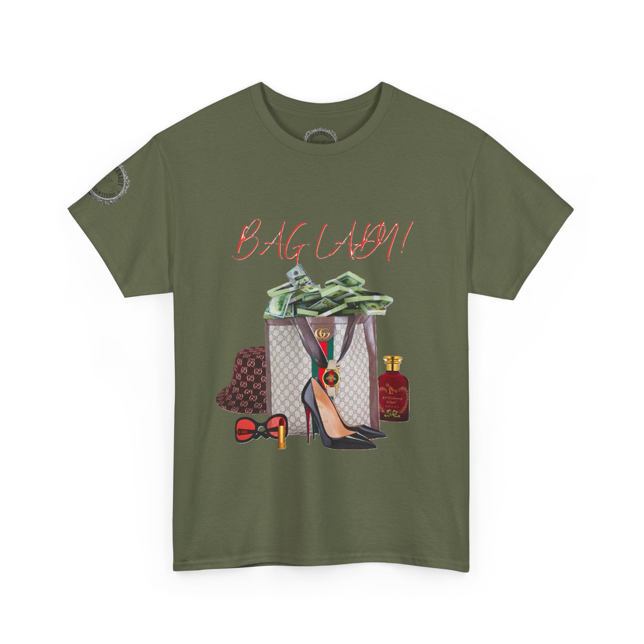 Team Diva Tee — Luxury Fashion Graphic Shirt with Money, Heels & Designer Bag