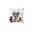 Luxury Girl Pillow — 'Bag Glow' Designer Handbag & High-Heel Decor Throw Pillow
