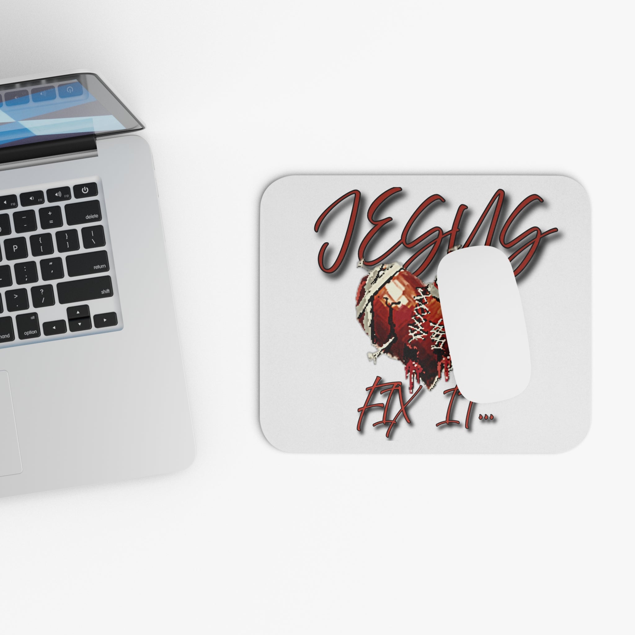 Mouse Pad — Jesus Fix It Heart Graphic