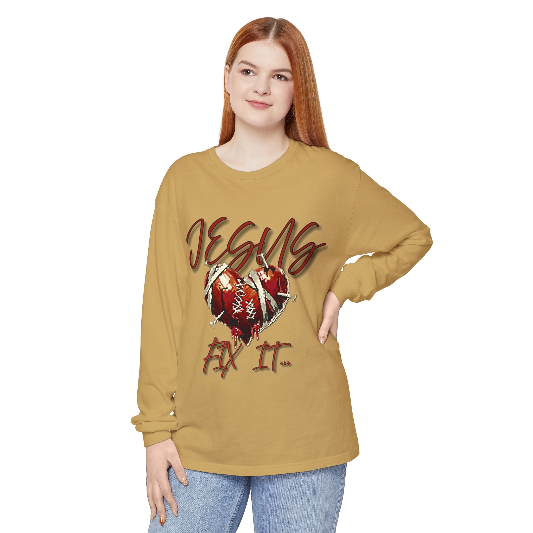 Jesus Fix It Heart Long Sleeve Tee