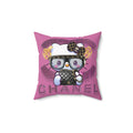 Team Diva Collection Kitty Chanel-Inspired Square Pillow — Pink Designer Cartoon Throw Pillow
