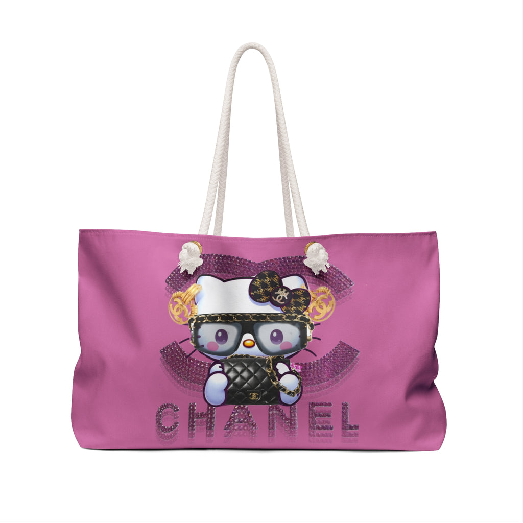 Team Diva Collection Kitty Chanel Weekender Bag — Pink Designer-Inspired Travel Tote