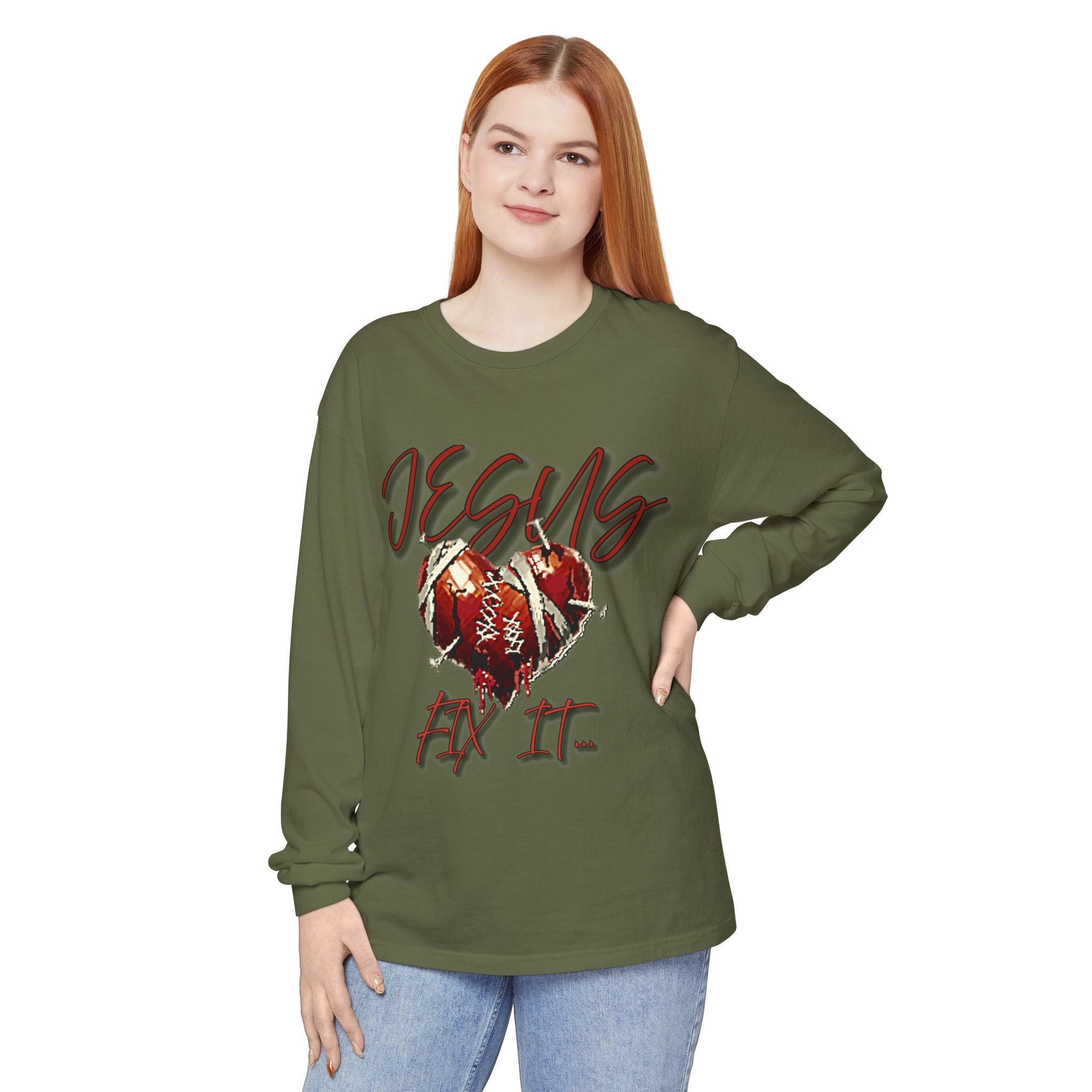 Jesus Fix It Heart Long Sleeve Tee