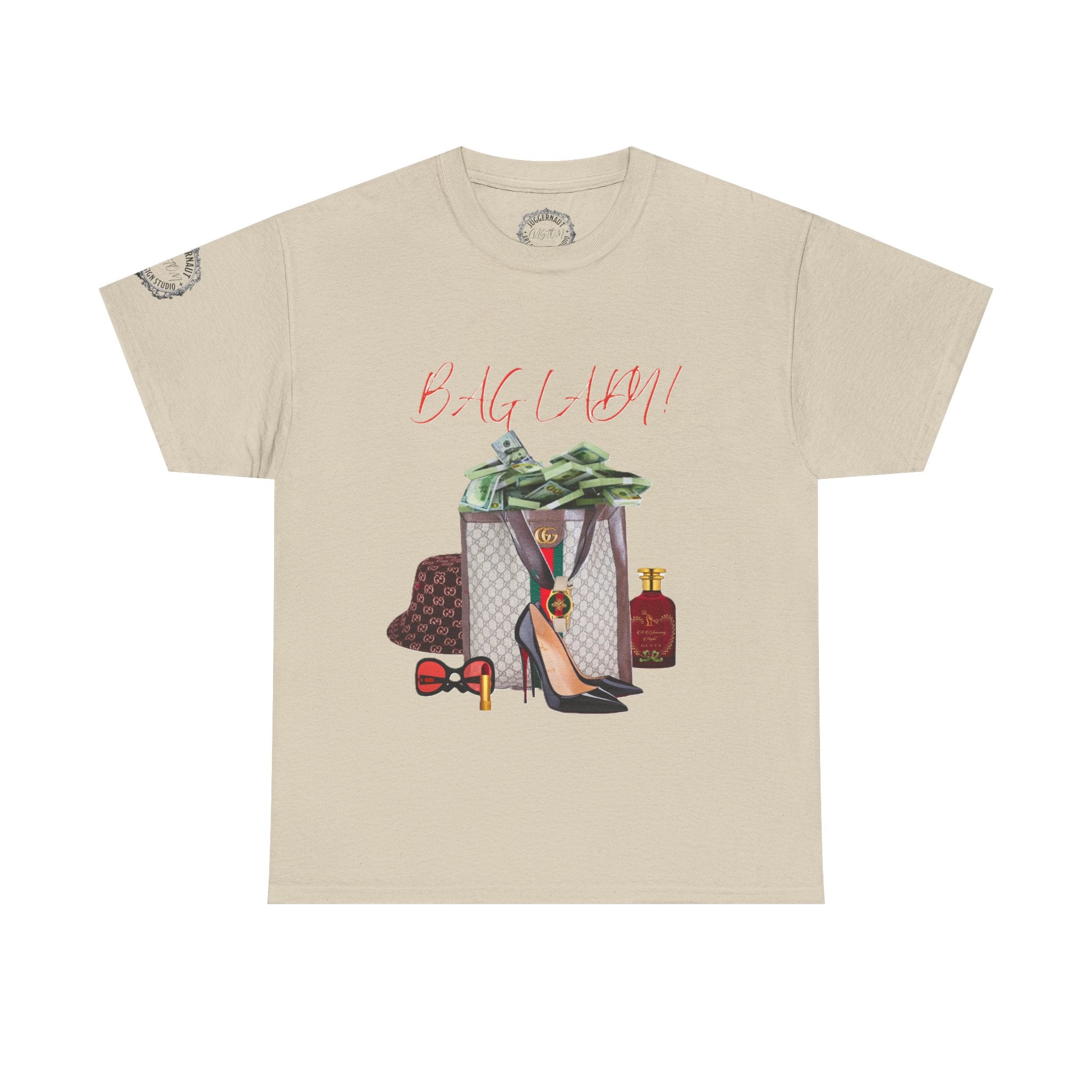 Team Diva Tee — Luxury Fashion Graphic Shirt with Money, Heels & Designer Bag