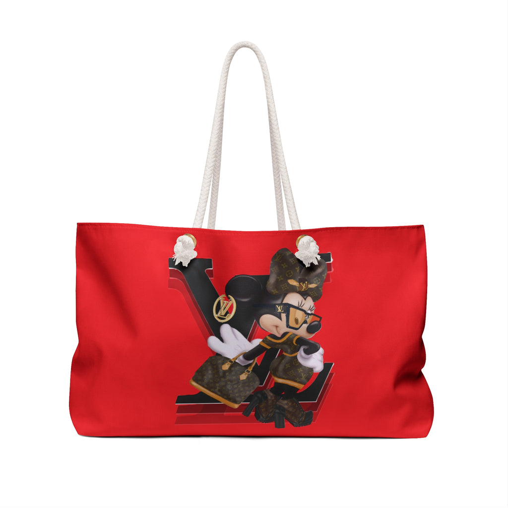 Maxi Mouse LV-Inspired Orange Weekender Bag