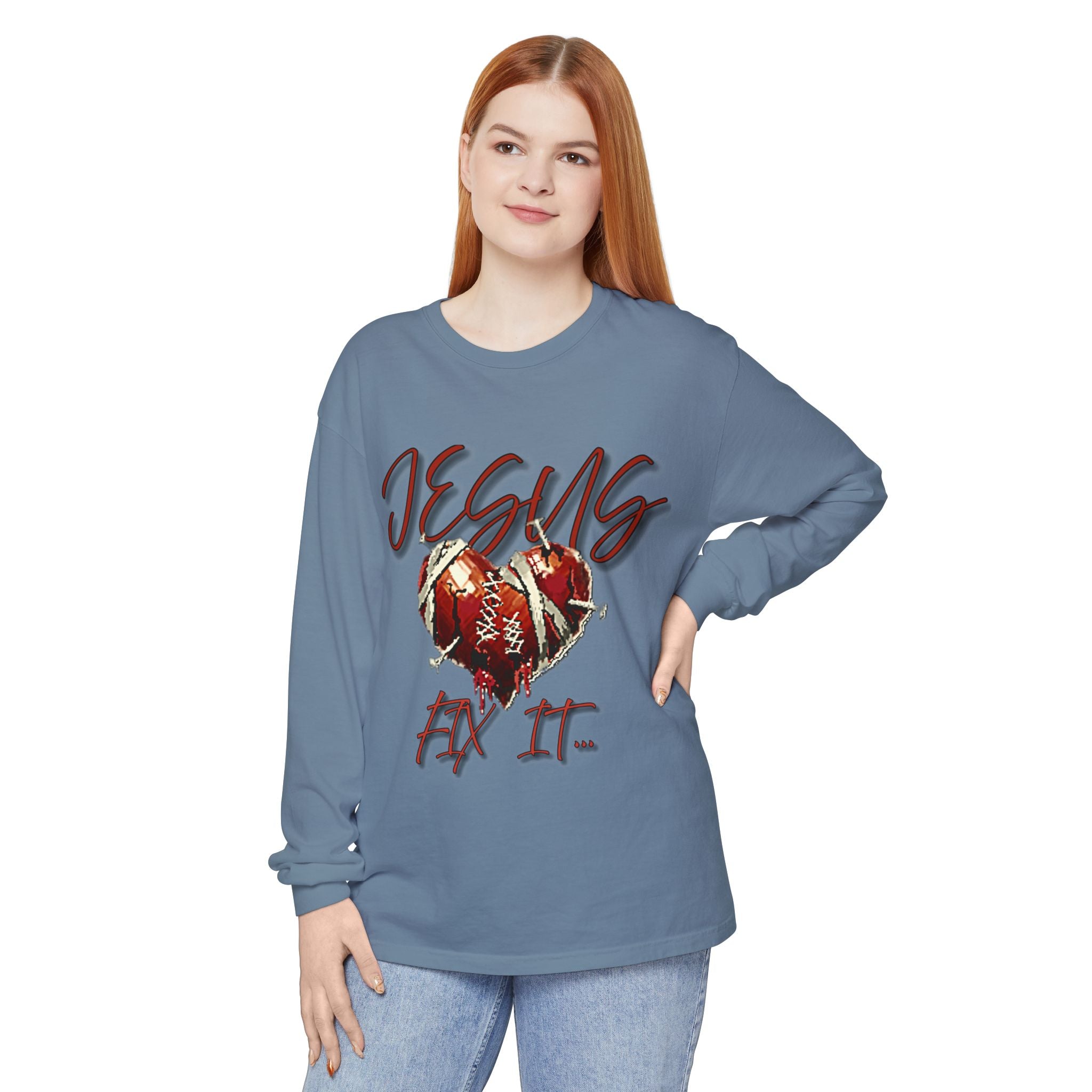 Jesus Fix It Heart Long Sleeve Tee