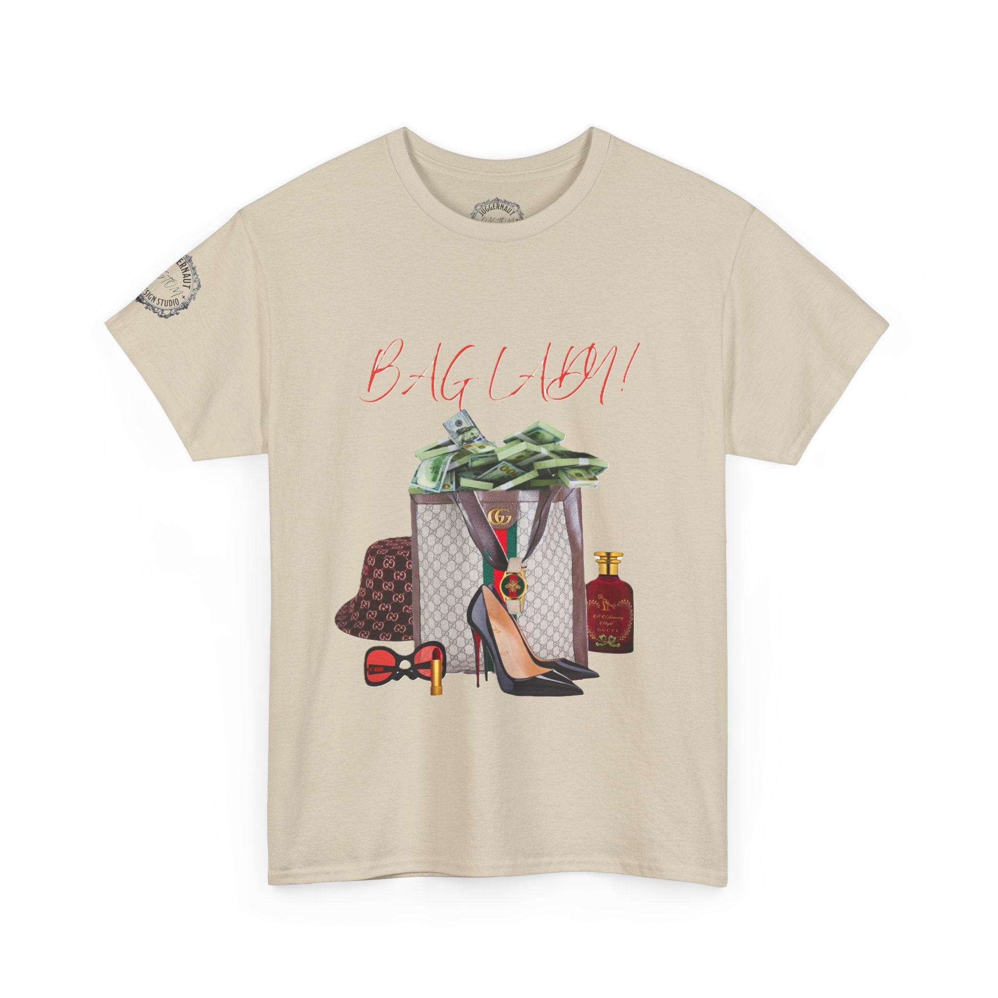 Team Diva Tee — Luxury Fashion Graphic Shirt with Money, Heels & Designer Bag