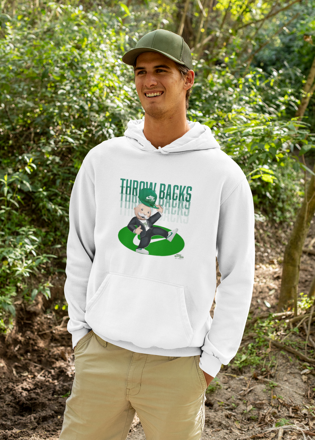 Throwbacks  Hoodie — Retro Kid on Field Pullover