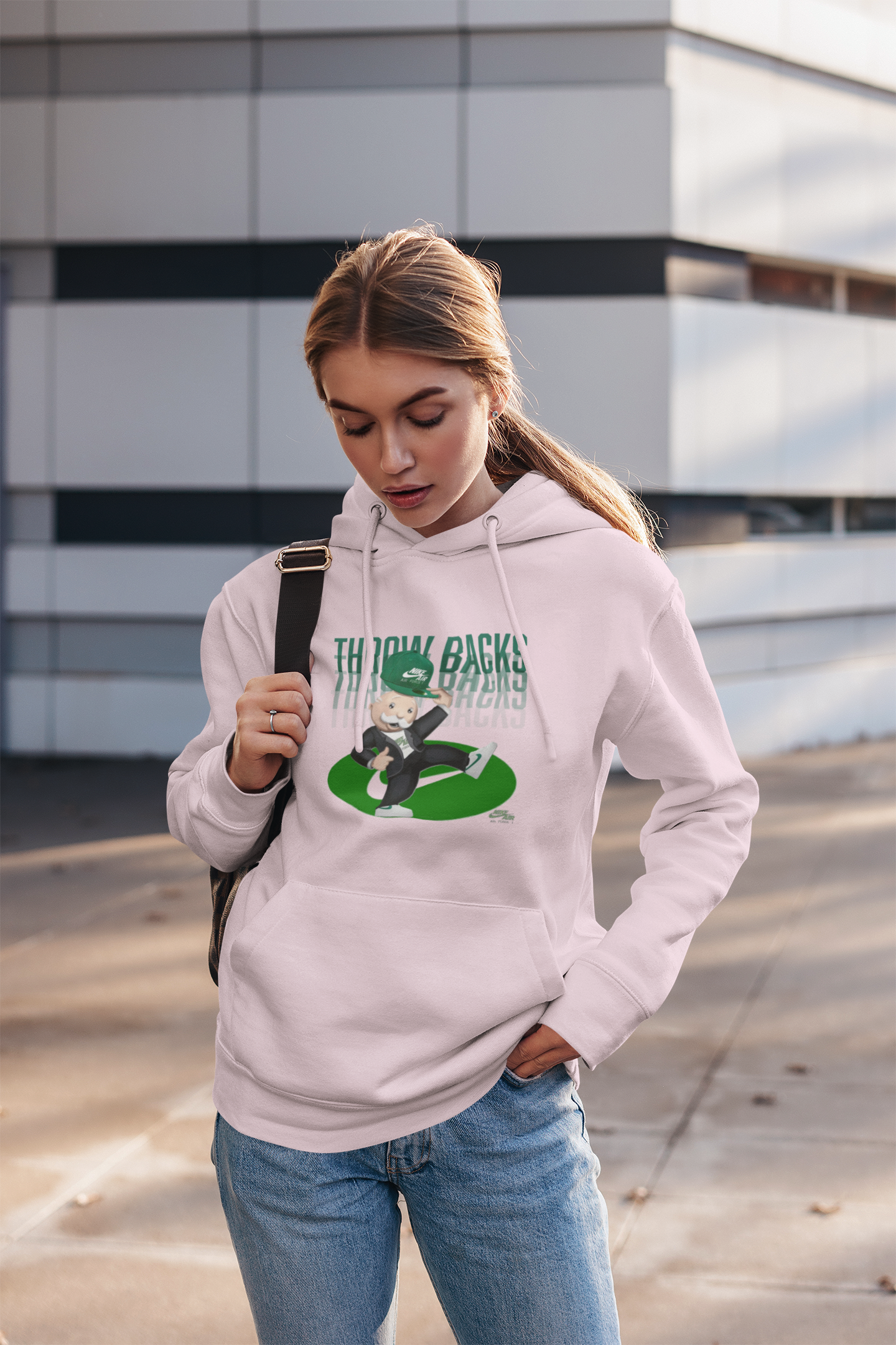 Throwbacks  Hoodie — Retro Kid on Field Pullover