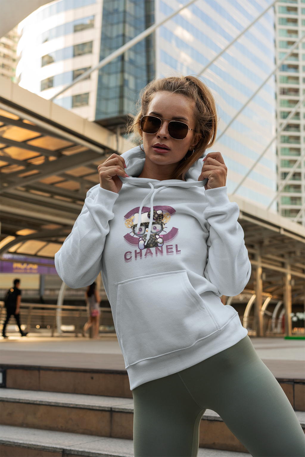 Team Diva  Collection Hoodie — Cute Cartoon Kitty with 'Chanel' Text