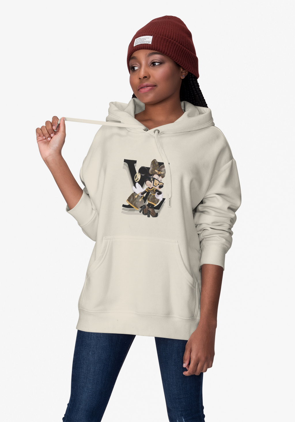 LV Maxi Mouse Hoodie — Stylish Graphic Animal Initial Sweatshirt