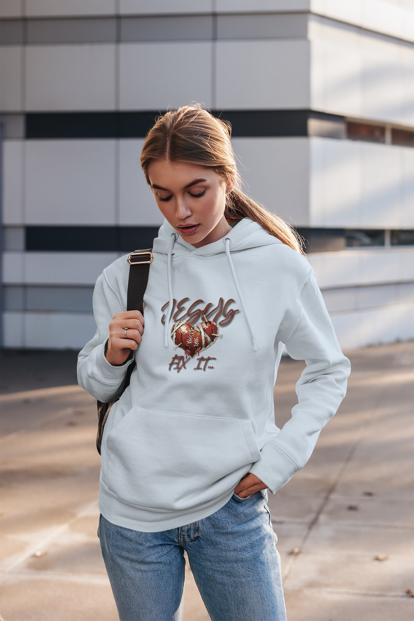 Jesus Fix It Hoodie — Faith-Based Heart Graphic Pullover