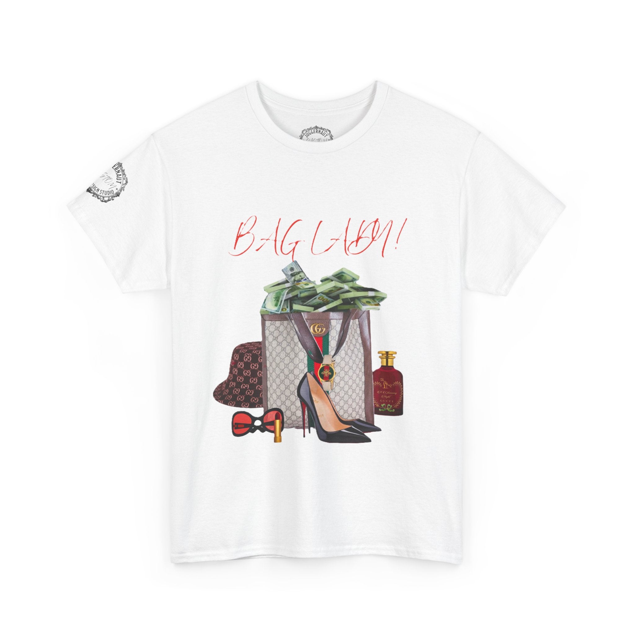Team Diva Tee — Luxury Fashion Graphic Shirt with Money, Heels & Designer Bag