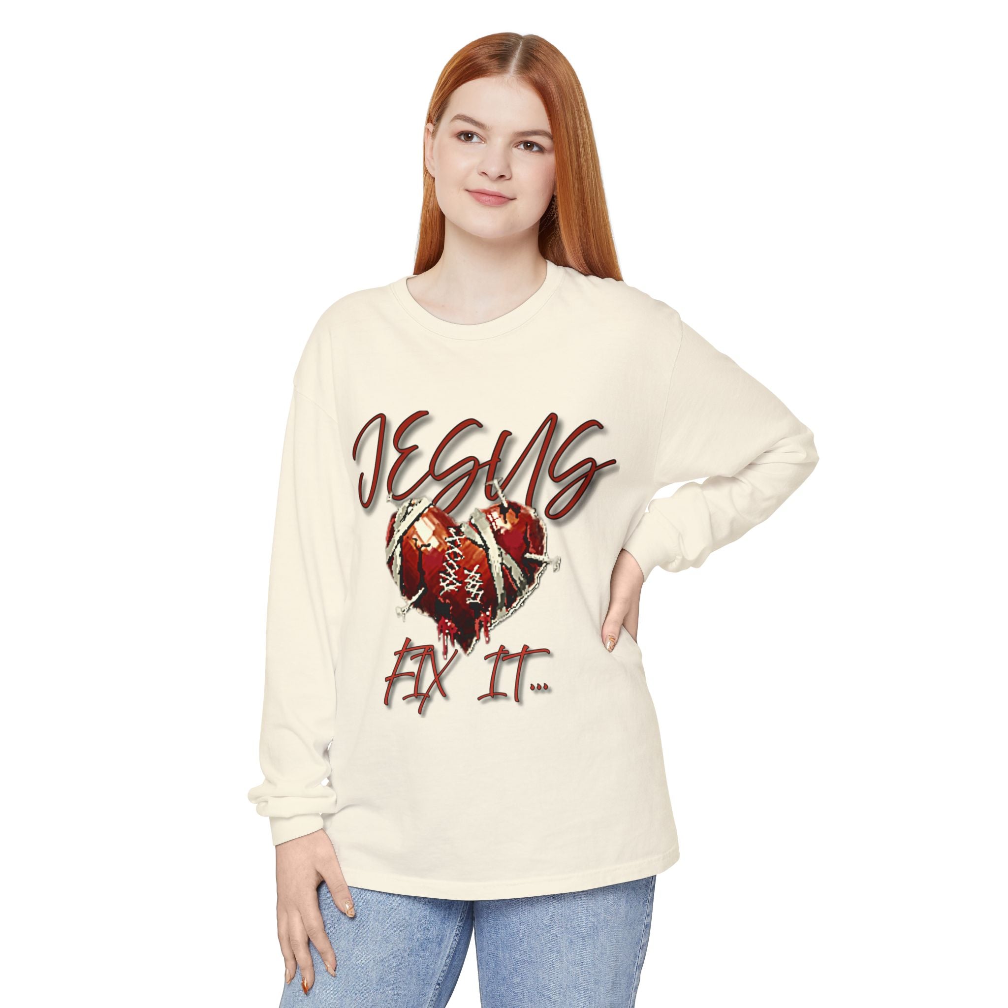 Jesus Fix It Heart Long Sleeve Tee