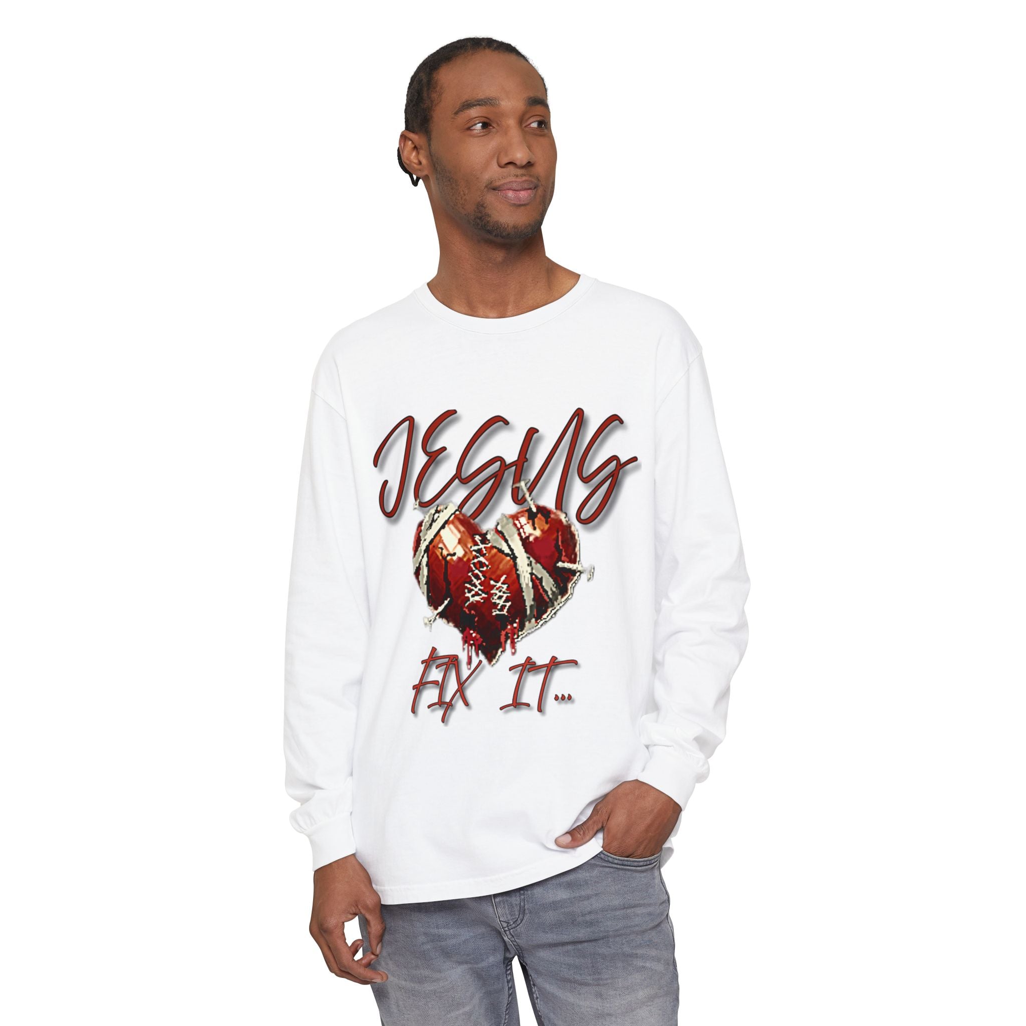 Jesus Fix It Heart Long Sleeve Tee