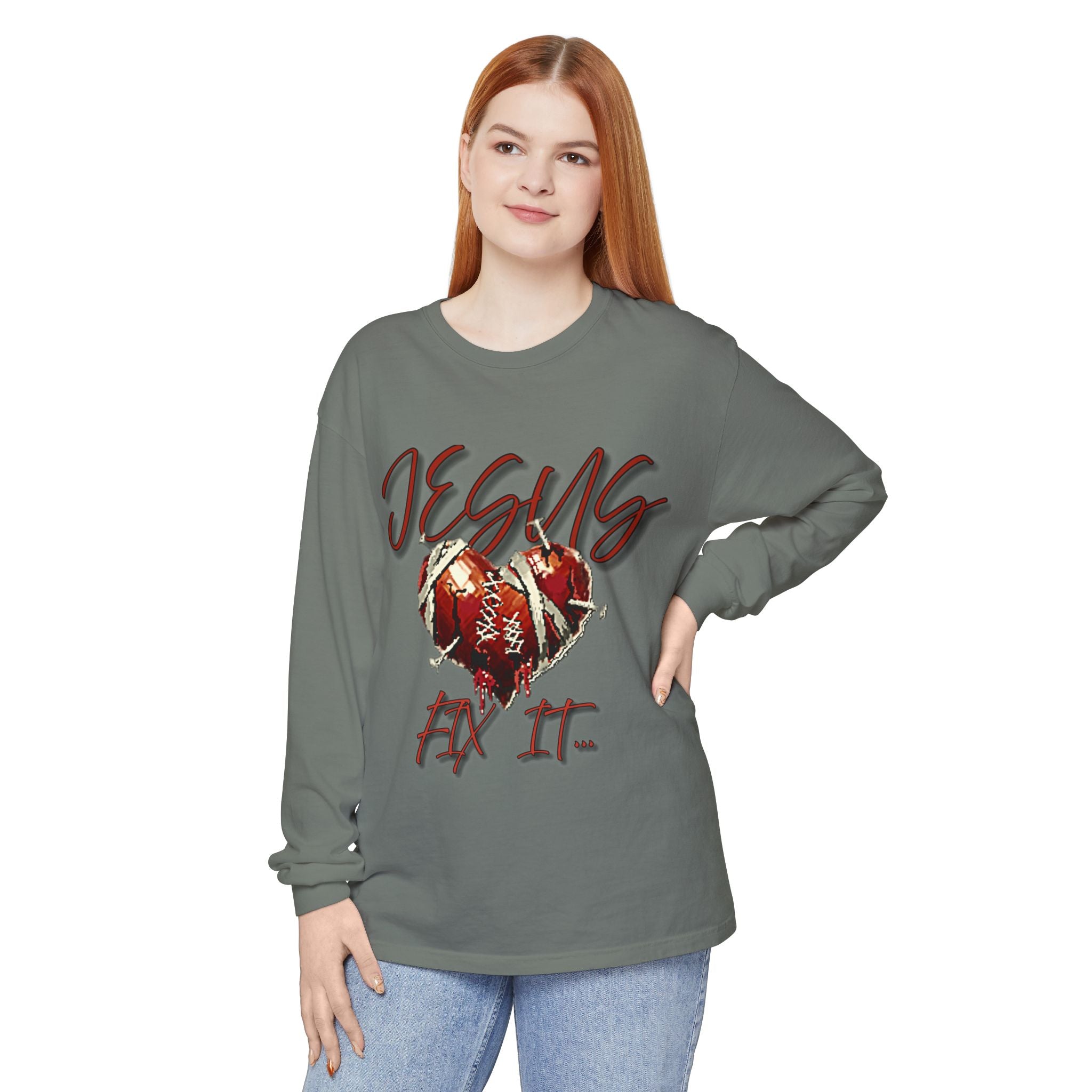 Jesus Fix It Heart Long Sleeve Tee