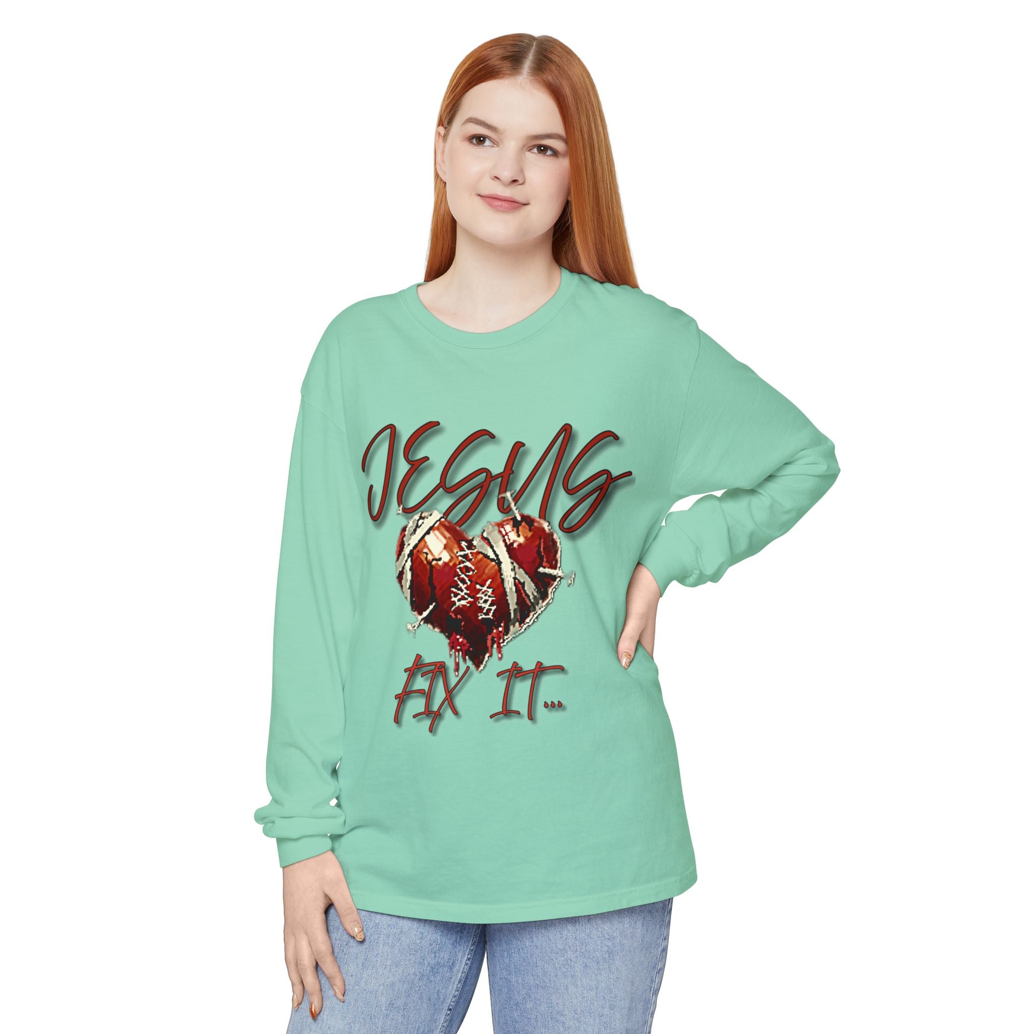 Jesus Fix It Heart Long Sleeve Tee