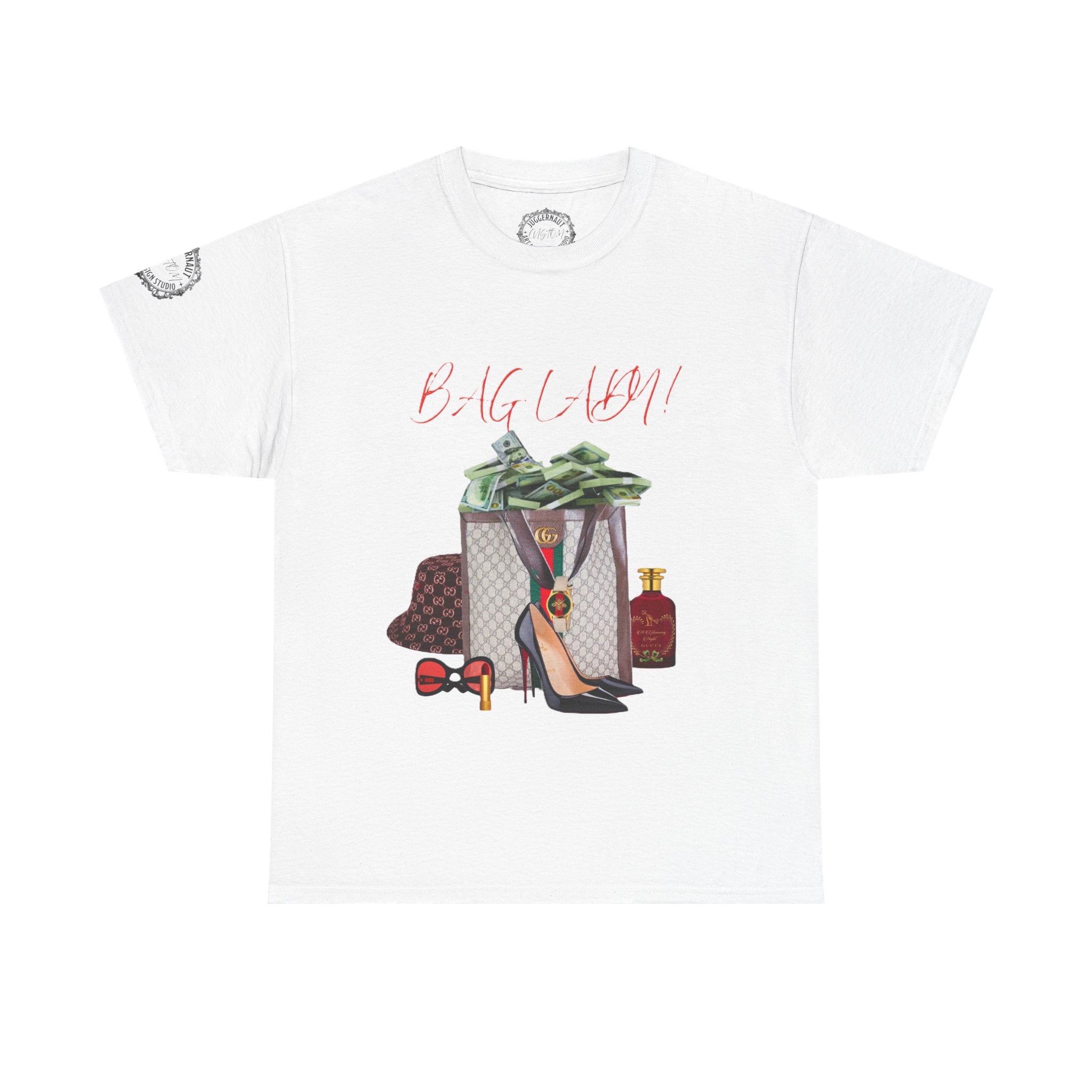 Team Diva Tee — Luxury Fashion Graphic Shirt with Money, Heels & Designer Bag