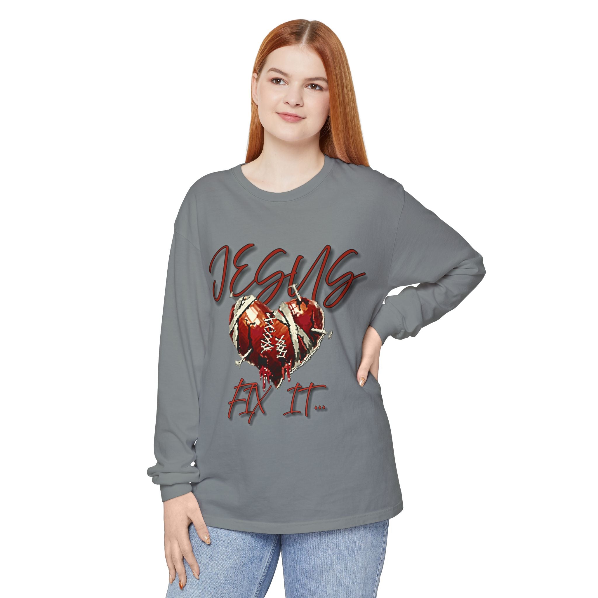 Jesus Fix It Heart Long Sleeve Tee