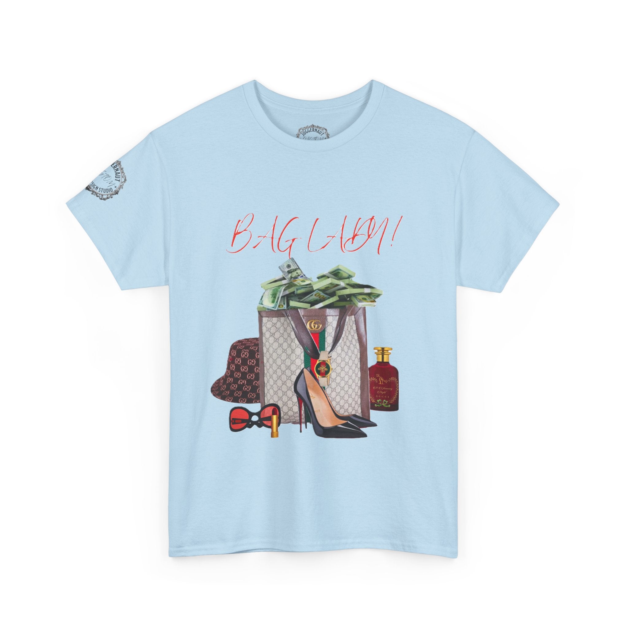 Team Diva Tee — Luxury Fashion Graphic Shirt with Money, Heels & Designer Bag